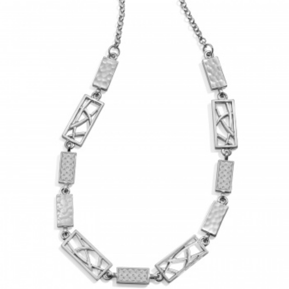 Brighton "Meridian Zenith" Textured Silver Necklace w/ Swarovski Crystal Details - Picture 3 of 10
